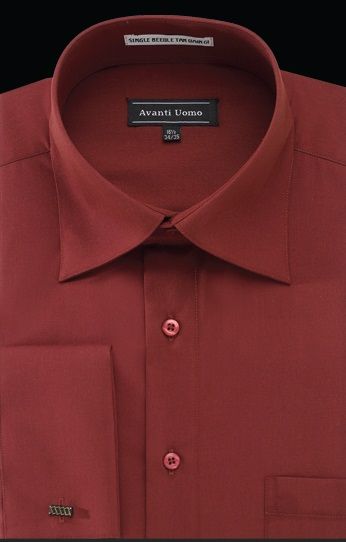 Avanti Uomo Men s Outlet French Cuff Dress Shirt Wrinkle Free Fabric Powder Blue 15.5 32 33 CCO Menswear