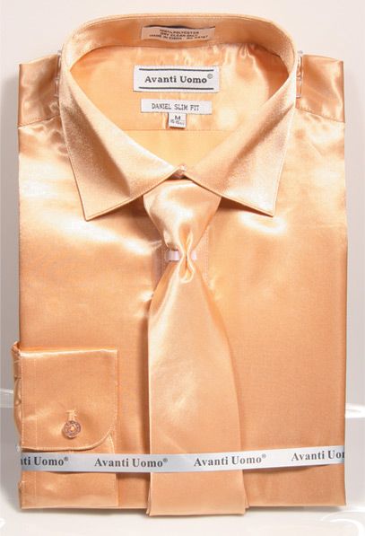 mens gold satin dress shirt Ties2you Dress Shirt Champagne Solid Satin Men's Long Sleeve Shirt Top –  ties2you