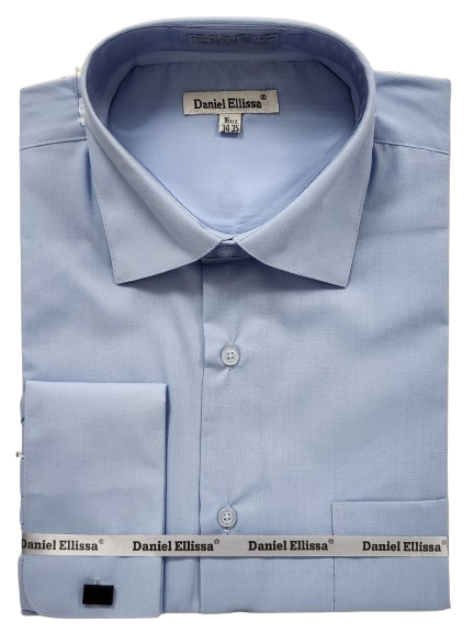 Daniel Ellissa Men's French Cuff Dress Shirt - Solid Color