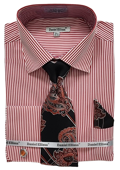 Enlision Camicia Rosso Uomo Elegante Manica Lunga Regular Fit Camicia - Foto 9