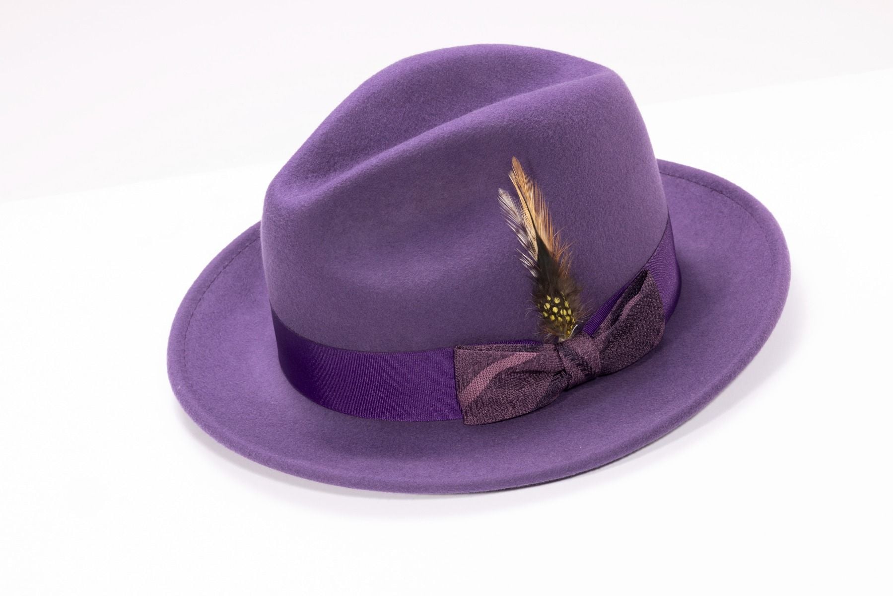 mens purple dress hats Men Godfather Hat MSD -Purple