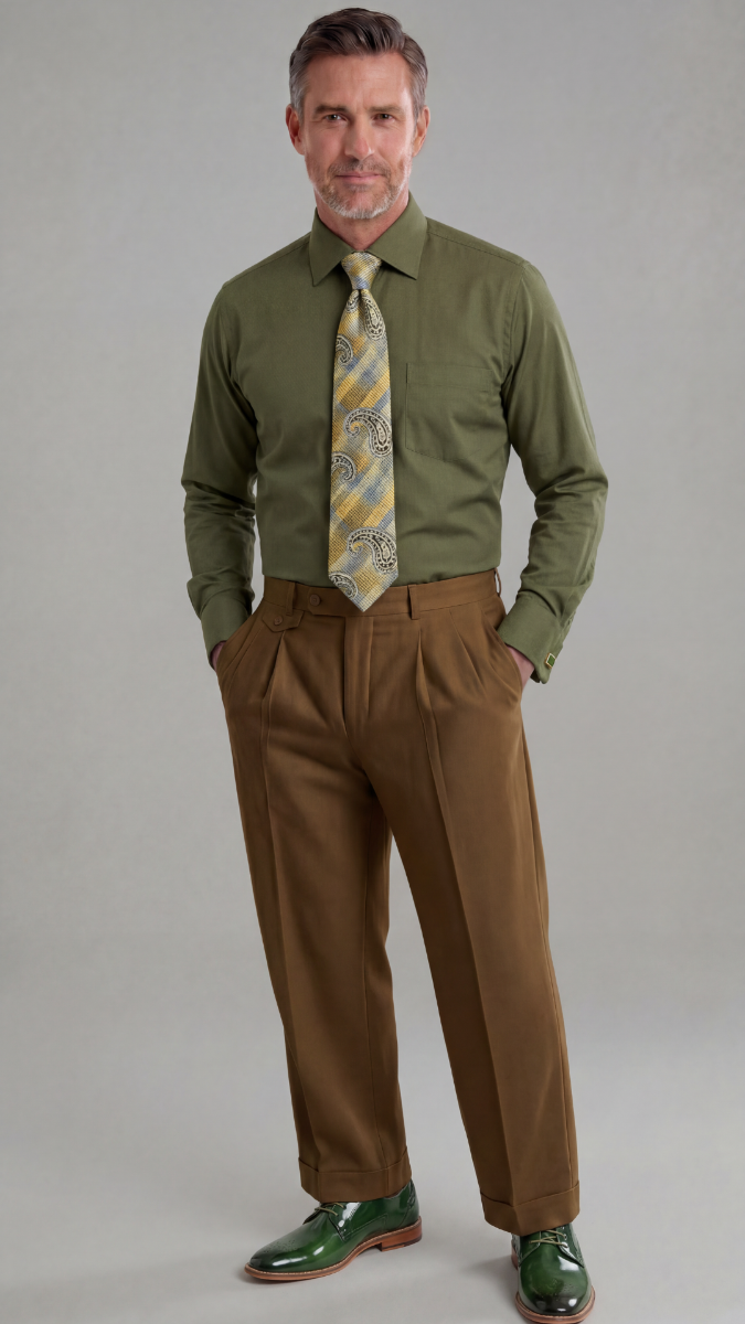 Zacchi Men's Wide Leg Pants - Classic Pleated Style