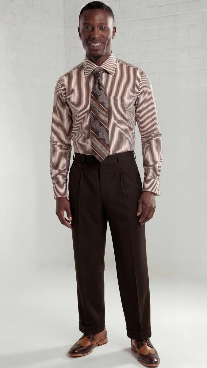 Zacchi Men's Wide Leg Pants - Classic Pleated Style