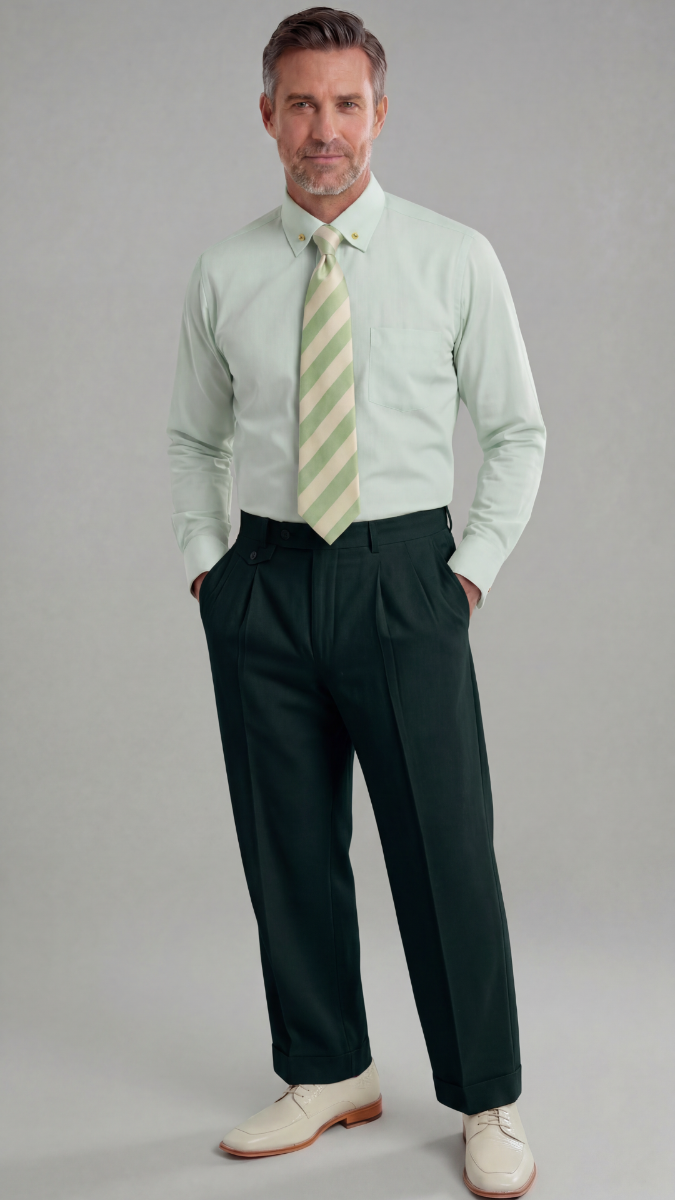 Zacchi Men's Wide Leg Pants - Classic Pleated Style Zacchi Men's Wide Leg Pants - Classic Pleated Style