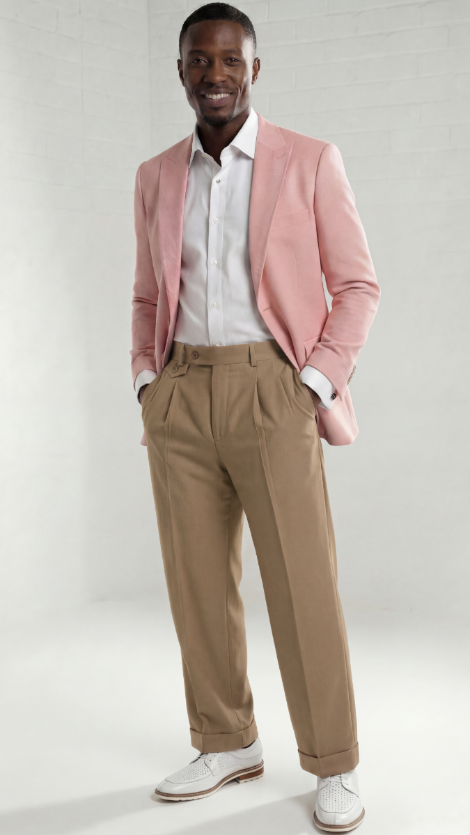Zacchi Men's Wide Leg Pants - Classic Pleated Style