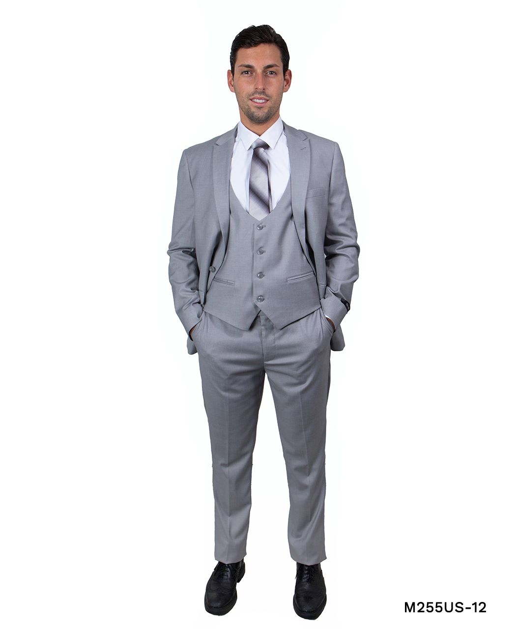 New Navy Blue Tonal Plaid Slim Fit Executive Suit by Tazzio main image 1