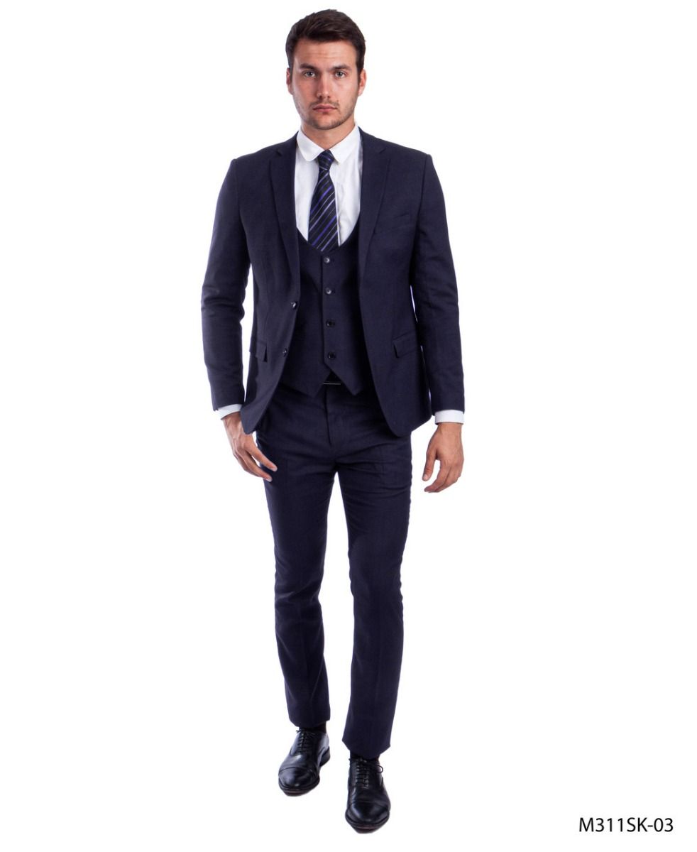 Sean Alexander Men s 3 Piece Skinny Fit Suit U Vest