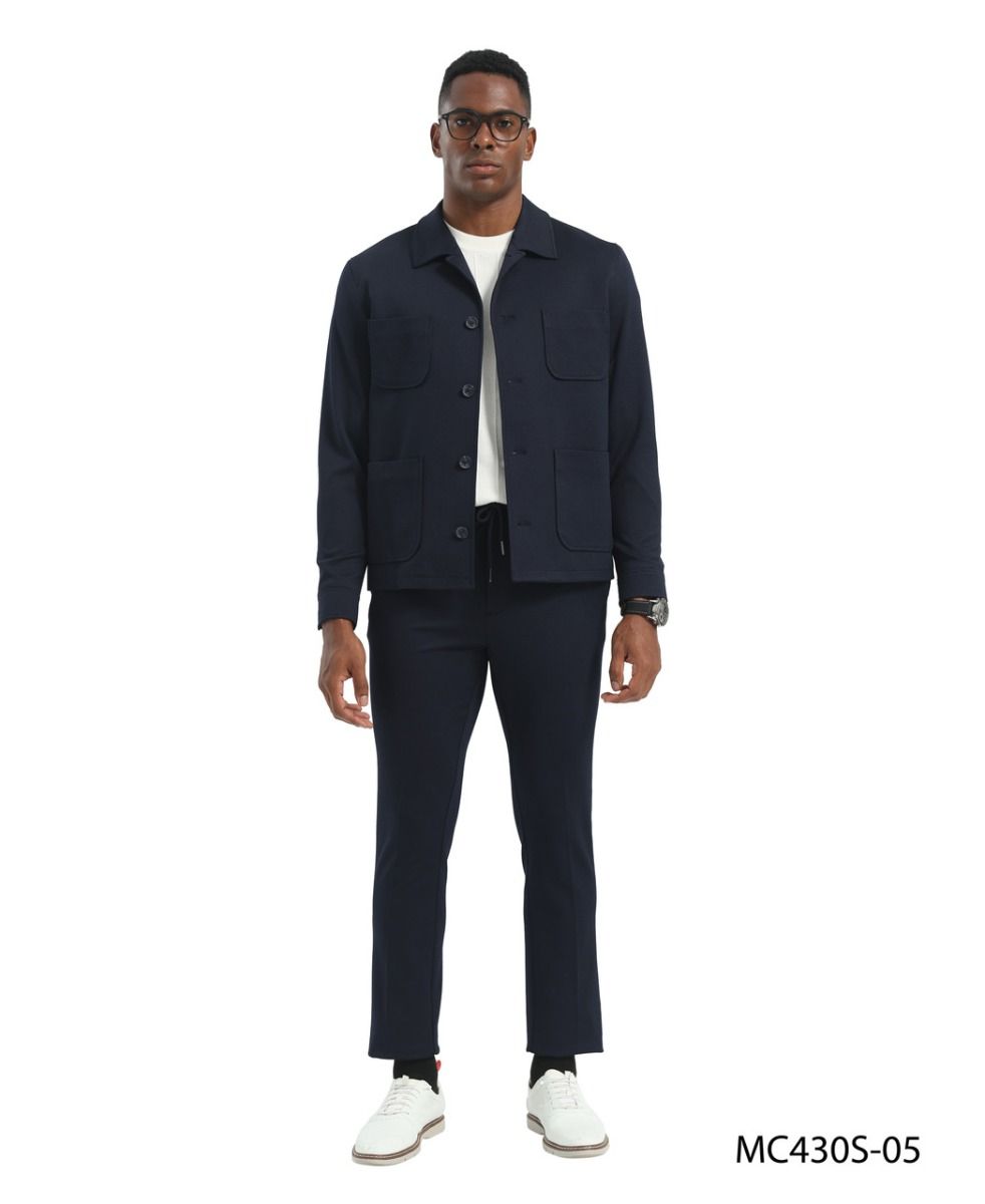 Sean Alexander Men's Slim Fit 2 Piece Walking Suit - Casual Suit Set - Navy - XS - CCO Menswear