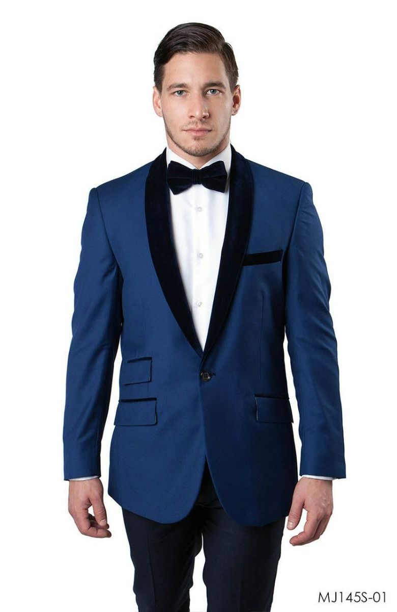 Tazio Men s Classic Fashion Sport Coat with Velvet Shawl Lapel