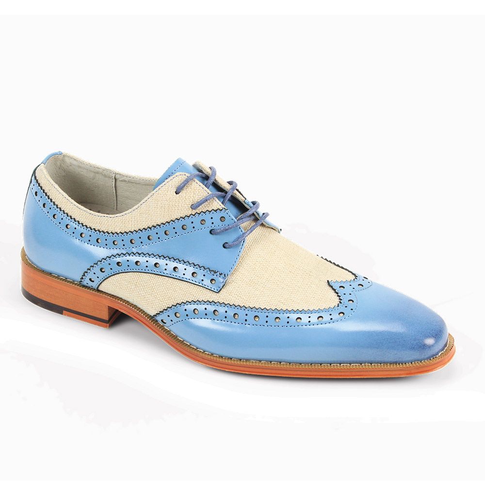 Giovanni Men's Leather Dress Shoe - Fabric Accent Giovanni Men's Leather Dress Shoe - Fabric Accent