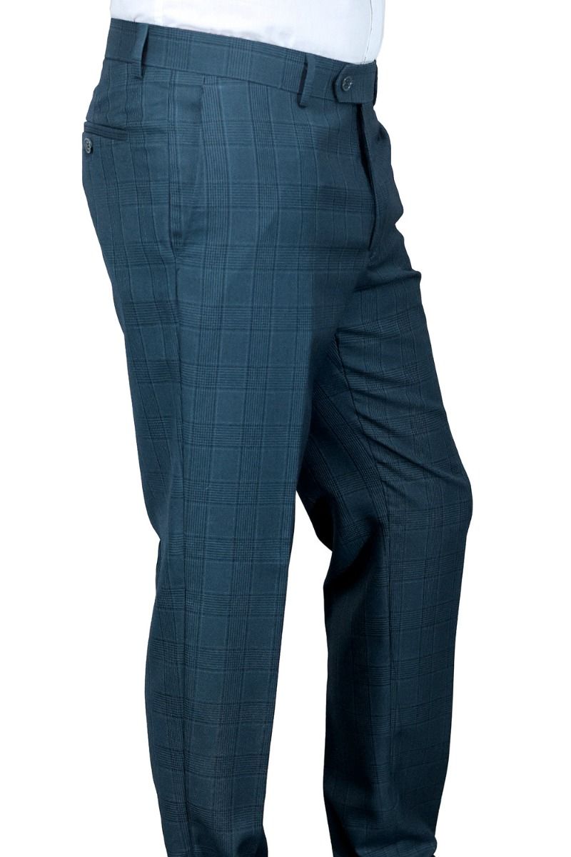 Statement Men's 100% Wool Modern Fit Pants - Flat Front Slacks - Hunter Green - 30 - CCO Menswear