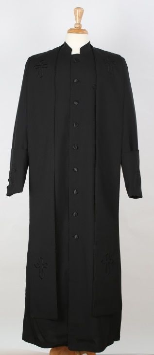 Tony Blake Men's Church Robe - Multiple Colors Available - Black - M - CCO Menswear