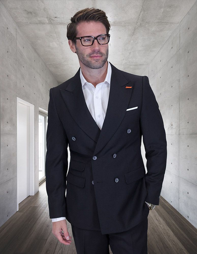 Statement Men's Outlet 100% Wool Suit - Unique Double Breasted Vest