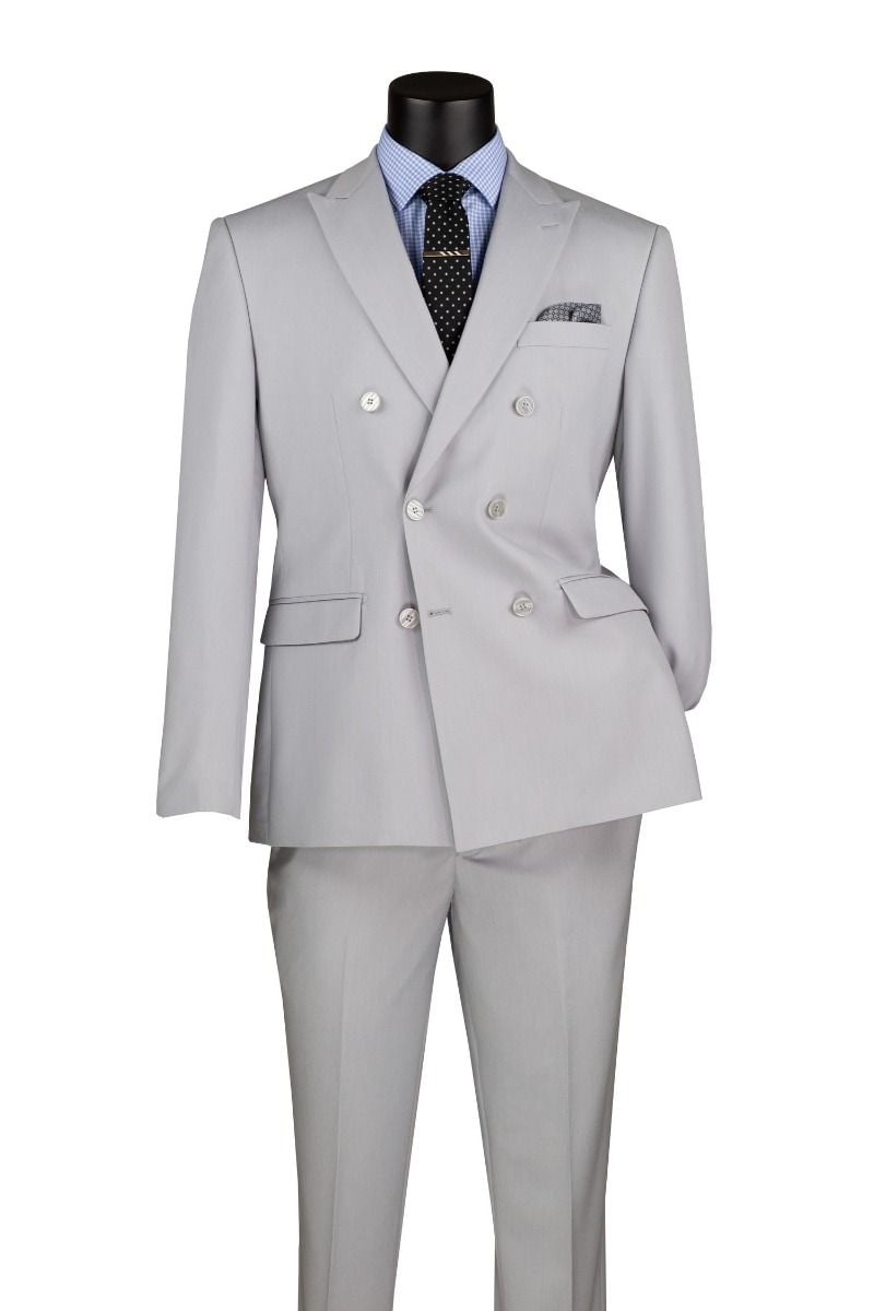 Men'S Two Piece Slim Fit Suit Silver main image 0