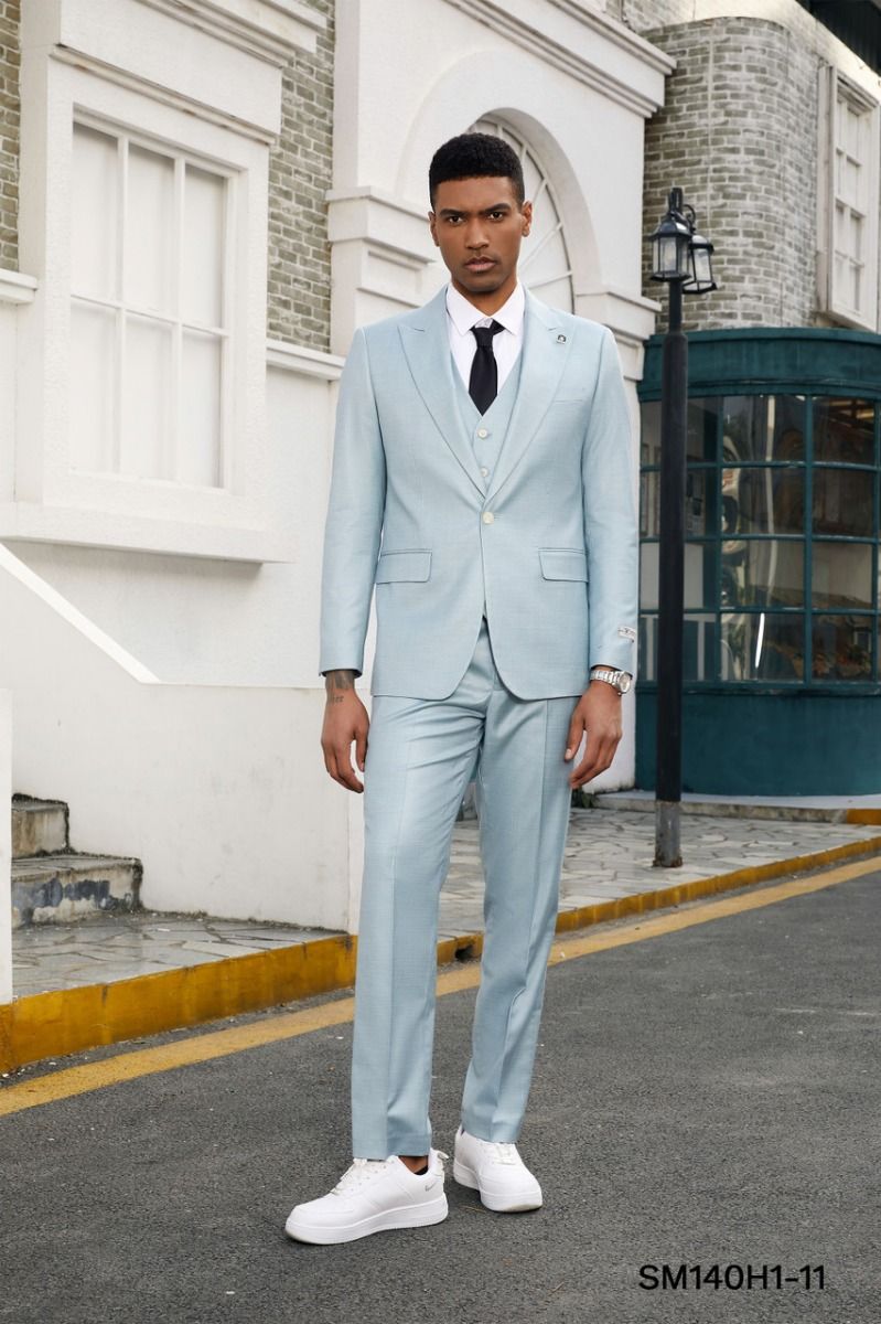 Stacy Adams Men s 3 Piece Hybrid Suit Solid Light Colors
