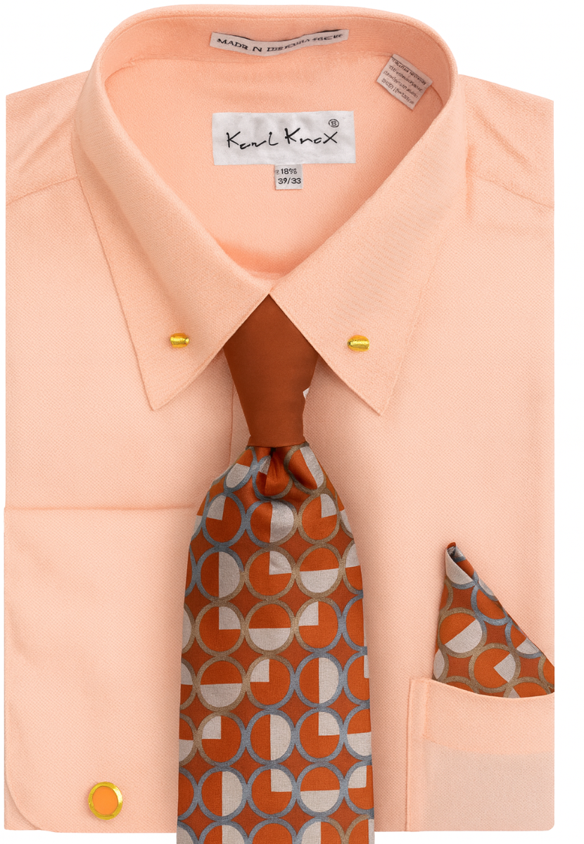 peach shirt and tie set