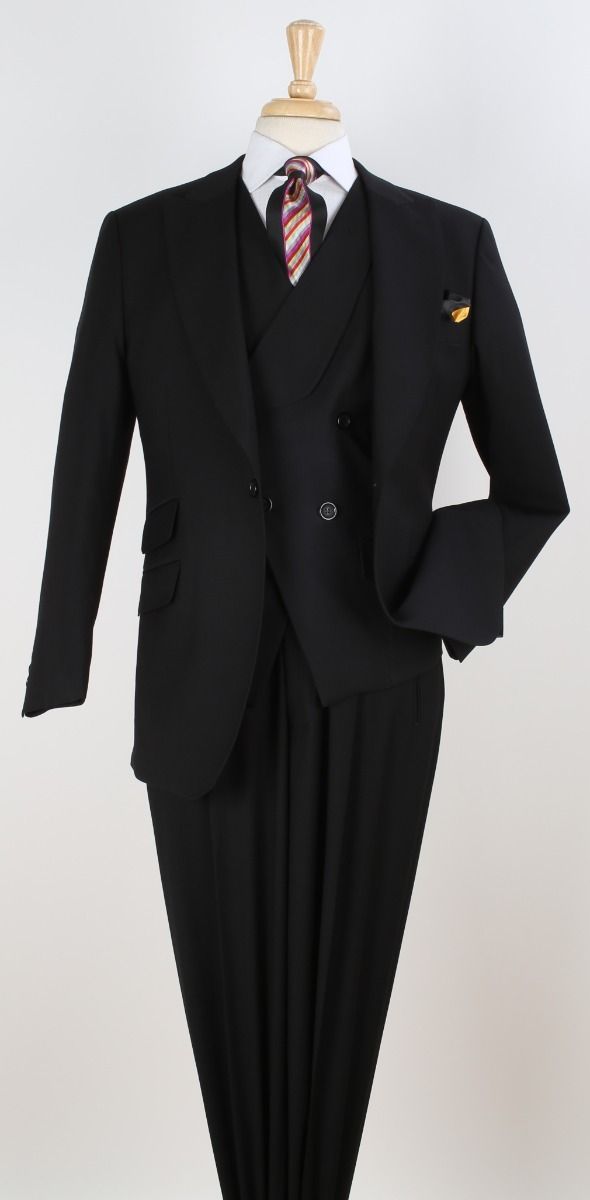 Apollo King Men's 100% Wool 3 Piece Suit - High Fashion Vest