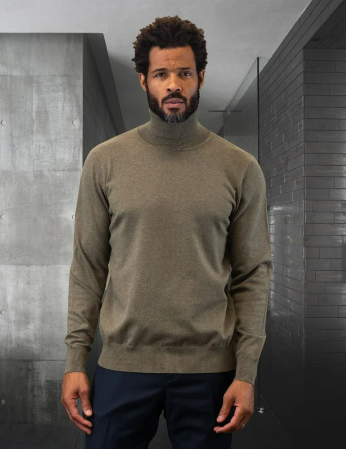 Statement Men s Outlet Long Sleeve Shirt Turtle Neck Sweater Black M CCO Menswear