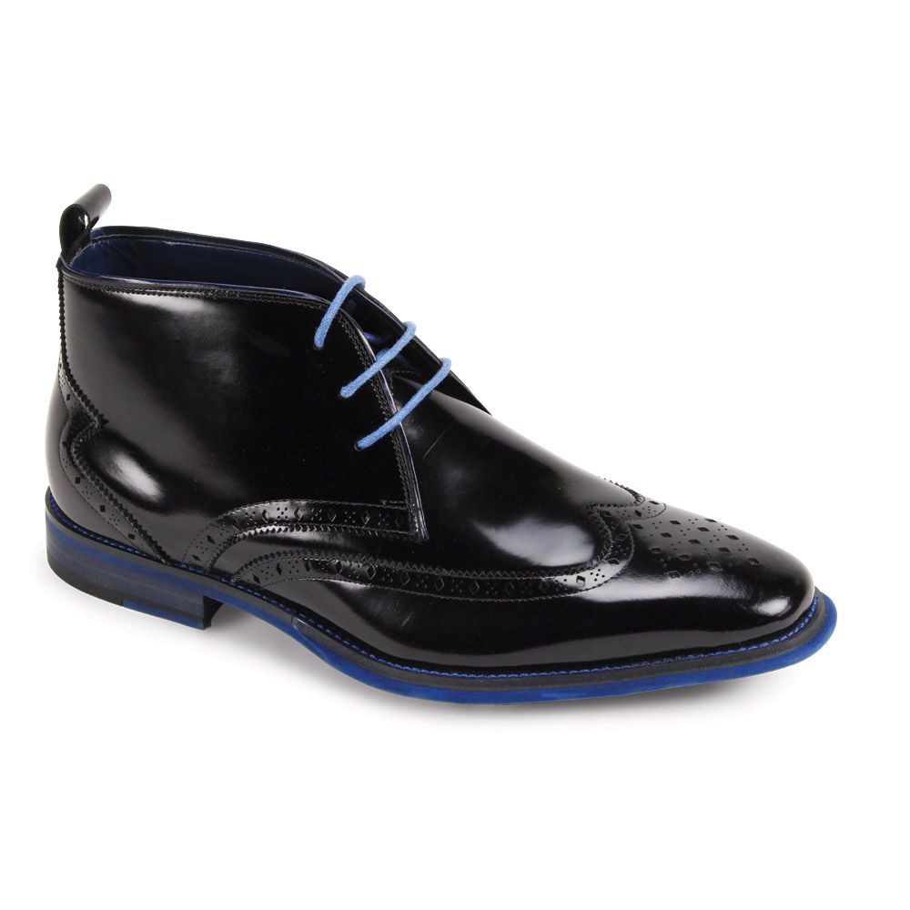 Giovanni Men's Leather Dress Boot Wingtip Design