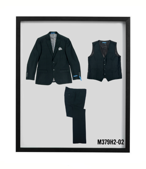Sean Alexander Men's 3 Piece Hybrid Fit Suit - Birdseye Pattern