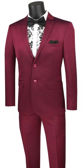 Vinci Men's 2 Piece Wool Feel Ultra Slim Fit Suit - Subtle Texture