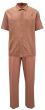 Silversilk Men's 2 Piece Short Sleeve Walking Suit - Textured Diamonds