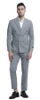 CCO Men's Outlet 2 Piece Skinny Fit Suit - Light Pinstripe