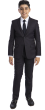 CCO Outlet Boy's 5 Piece Suit with Shirt & Tie - U Shaped Vest