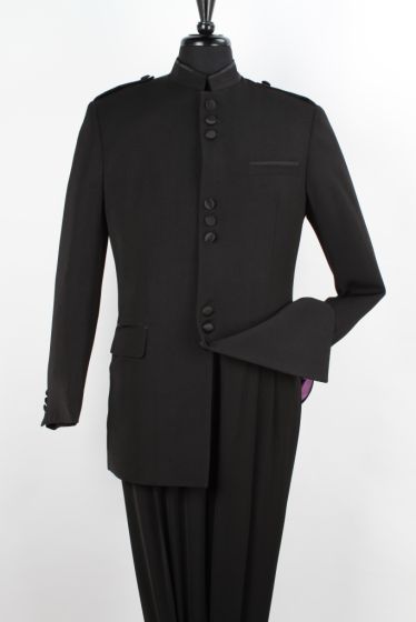 Apollo King Men's 2 Piece Nehru Style Outlet Suit - Mandarin Collar