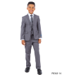 Perry Ellis Boy's 5 Piece Suit with Shirt & Tie - U Shaped Vest