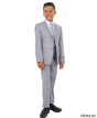 Perry Ellis Boy's 5 Piece Suit with Shirt & Tie - U Shaped Vest