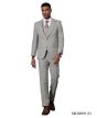 Stacy Adams Men's 3 Piece Windowpane Hybrid Fit Suit - Light Colors