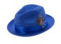 Montique Men's Fashion Straw Fedora Hat - Bold Feather