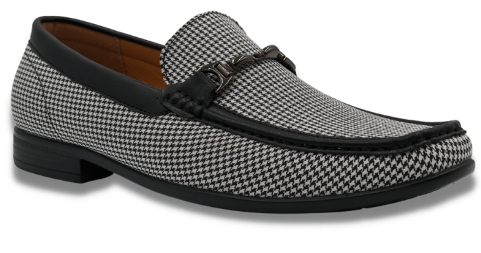 Montique Men's Fashion Dress Shoe - Light Houndstooth