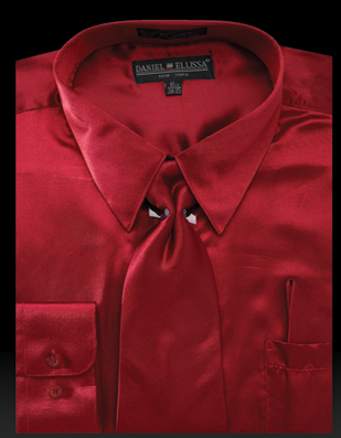 Daniel Ellissa Men's Basic Outlet Dress Shirt Set - Versatile Satin