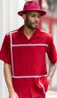 Montique Men's 2 Piece Short Sleeve Walking Suit - Crisp Windowpane