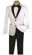 Vinci Men's 2 Pc Sharkskin Slim Fit Suit - Trimmed Shawl Collar