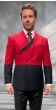 Black/Red Double Breasted Suit Peak Lapel