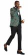 Tazio Men's 3 Piece Skinny Fit Suit - Gold Paisley