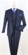 Navy Stripe 3 Piece Mens Suits Peak Lapel Suit for Men