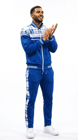 Blue Track Suit Men's Athletic Sets