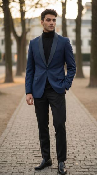 CCO Men's Outlet Fashion Dinner Jacket - Bold Satin Lapel