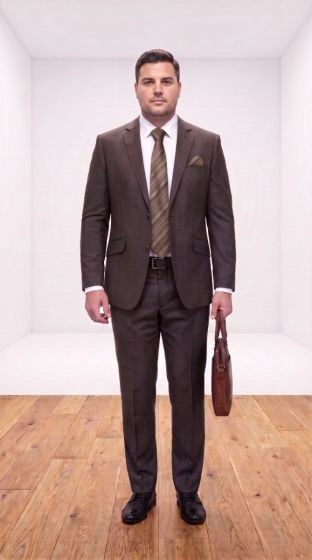 Brown Suit Big and Tall Mens Clothes Suits for Men
