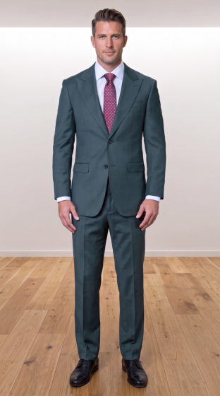 Statement Men's Outlet 2 Piece 100% Wool Modern Fit Suit - Pic Stitching