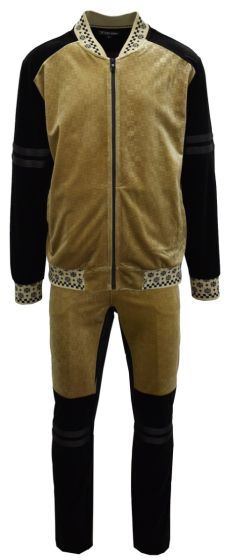 Stacy Adams Men's 2 Piece Velour Walking Suit - Textured Checker