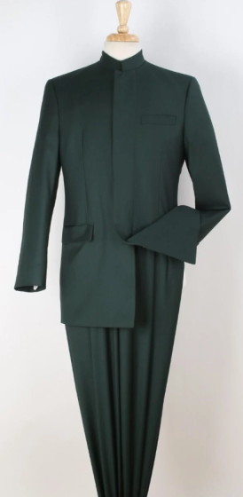 Apollo King Men's Outlet 2 Piece Nehru Style Suit - Hidden Buttons
