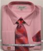Fratello Men's French Cuff Dress Shirt Set - Tone on Tone Shirt