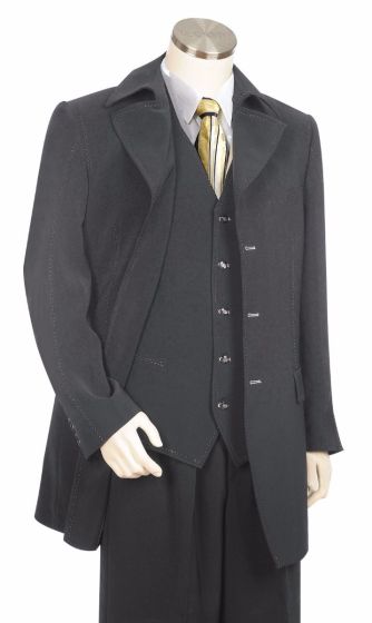 Canto Men's Outlet 3 Piece Microfiber Urban-Zoot Suit - Pic Stitching