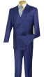 CCO Men's 2 Piece Double Breasted Outlet Suit - Glen Plaid