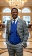 Saboo by Statement Men's 3 Piece Plaid 100% Wool Suit - Double Breasted Vest
